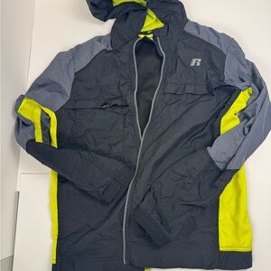 Russell‎ Lightweight Windbreaker Jacket Full Zip Neon Trim Activewear